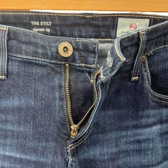 AG Adriano Goldschmied The Stilt Cigarette Leg Dark Wash Denim Jeans Women's 27R - Picture 4 of 10